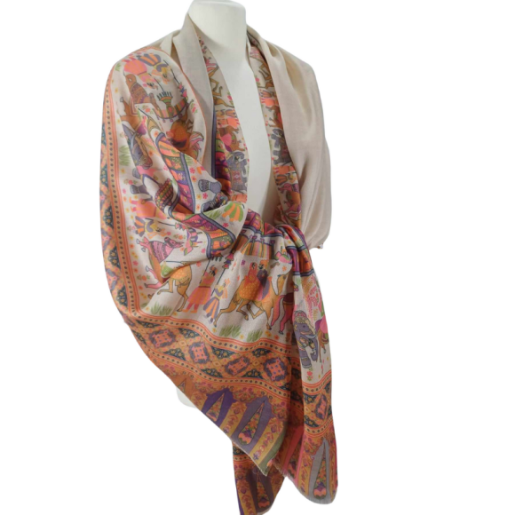 SZAL  - 100%   Kaszmir  / Paszhmina  -  KALAMKARI