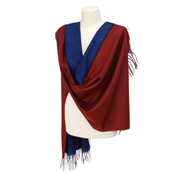 Szal wełniany z runa Kozy Changthangi