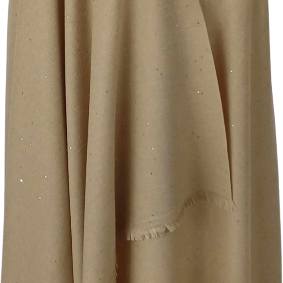 Szal wełniany z runa Kozy Changthangi, zdobiony malutkimi cekinami.