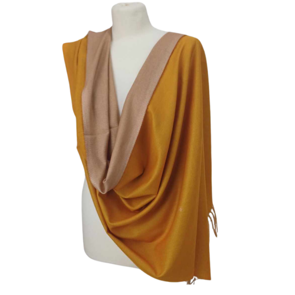 Szal wełniany z runa Kozy Changthangi