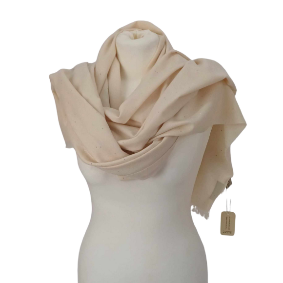 Szal wełniany z runa Kozy Changthangi