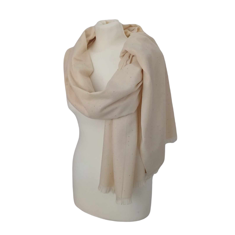 Szal wełniany z runa Kozy Changthangi