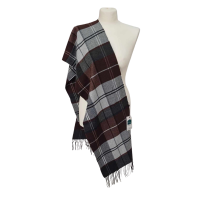 Szal z wełny jagnięcej- wzór kraty