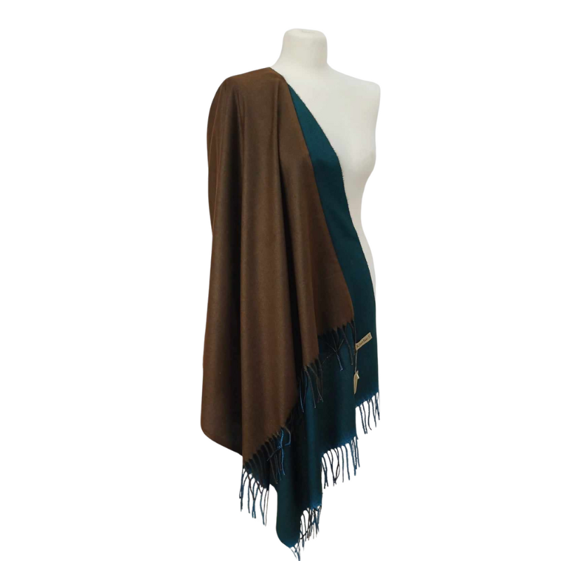 Szal wełniany z runa Kozy Changthangi