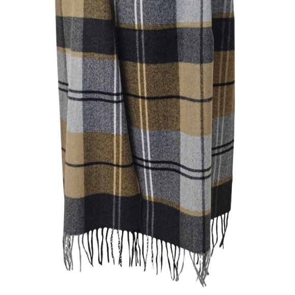 Szal z wełny jagnięcej- wzór kraty