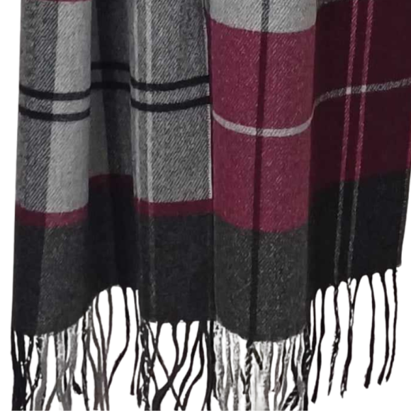 Szal z wełny jagnięcej- wzór kraty