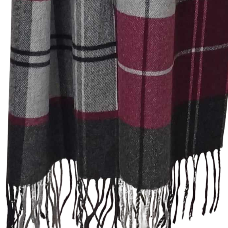 Szal z wełny jagnięcej- wzór kraty